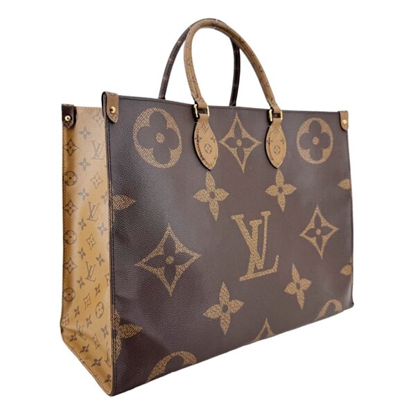 Louis Vuitton  Onthego GM Reverse Monogram Canvas Tote Bag Brown - Picture 6 of 16